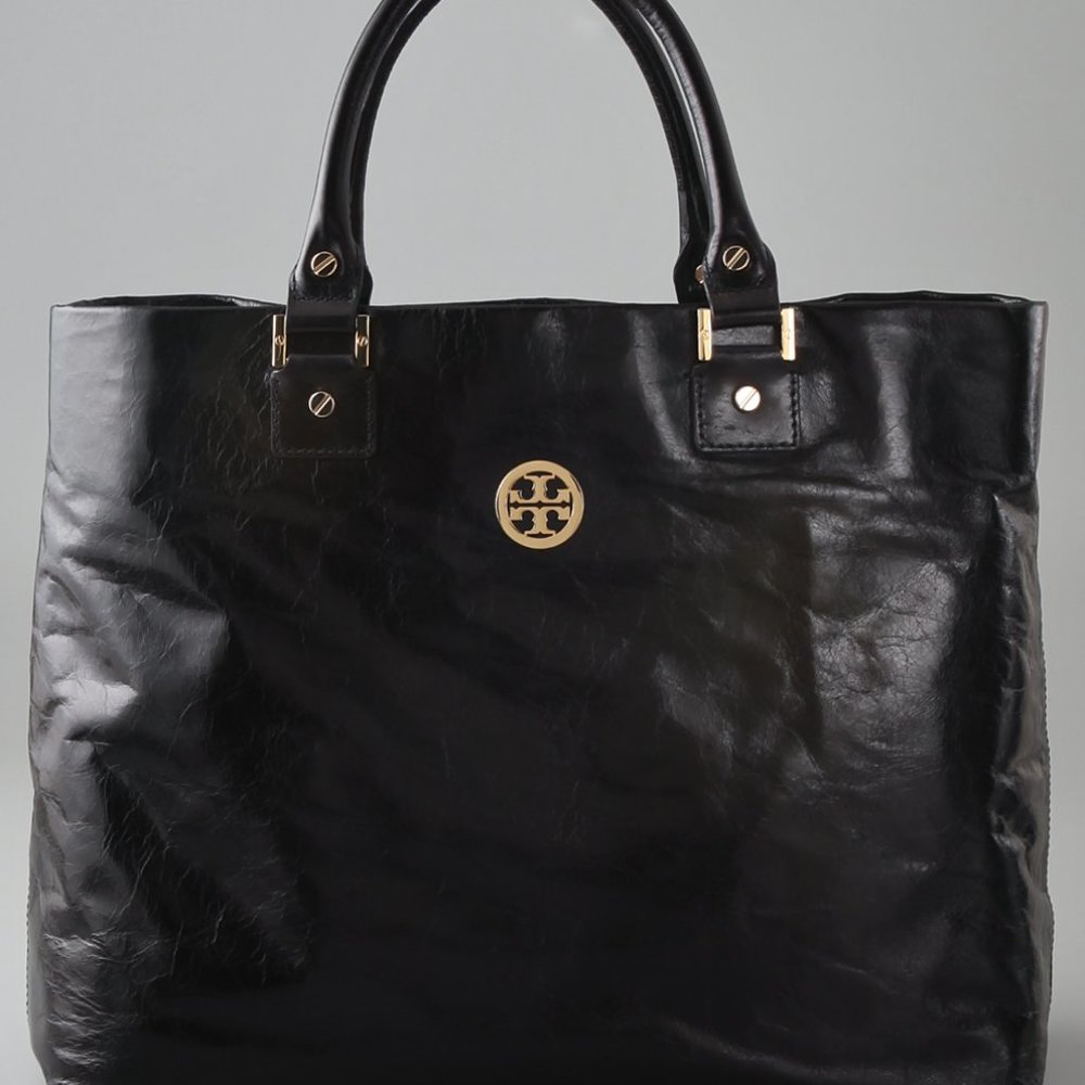 [SOLD] Tory Burch Dena Black Leather Tote